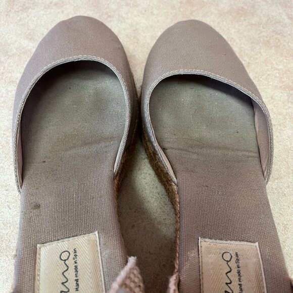 Gaimo Canvas Taupe Platform Wedge Espadrilles Handmade - Picture 12 of 16